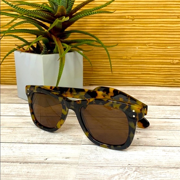 New Men’s KOMONO Brown Tan tortoise Sunglasses rectangular - Picture 14 of 15